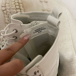 White combat boots